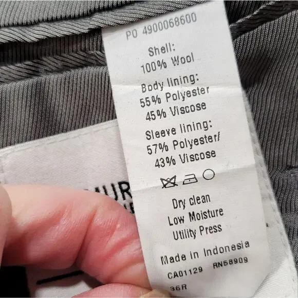 Murano Collezione Wool Slim Fit Blazer Black Size 36R - Picture 10 of 11